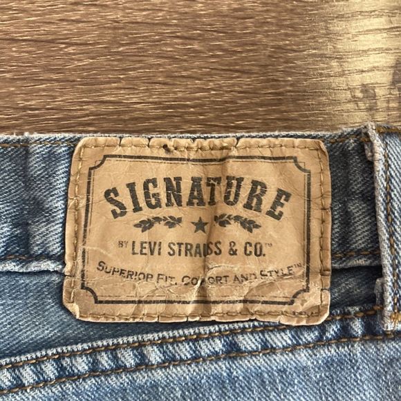 Mens 34x32 Signature Levi Strauss & Co Reg Straight Blue Jeans - Picture 6 of 16
